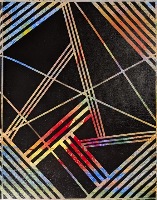 Abstract linear painting on a dark field